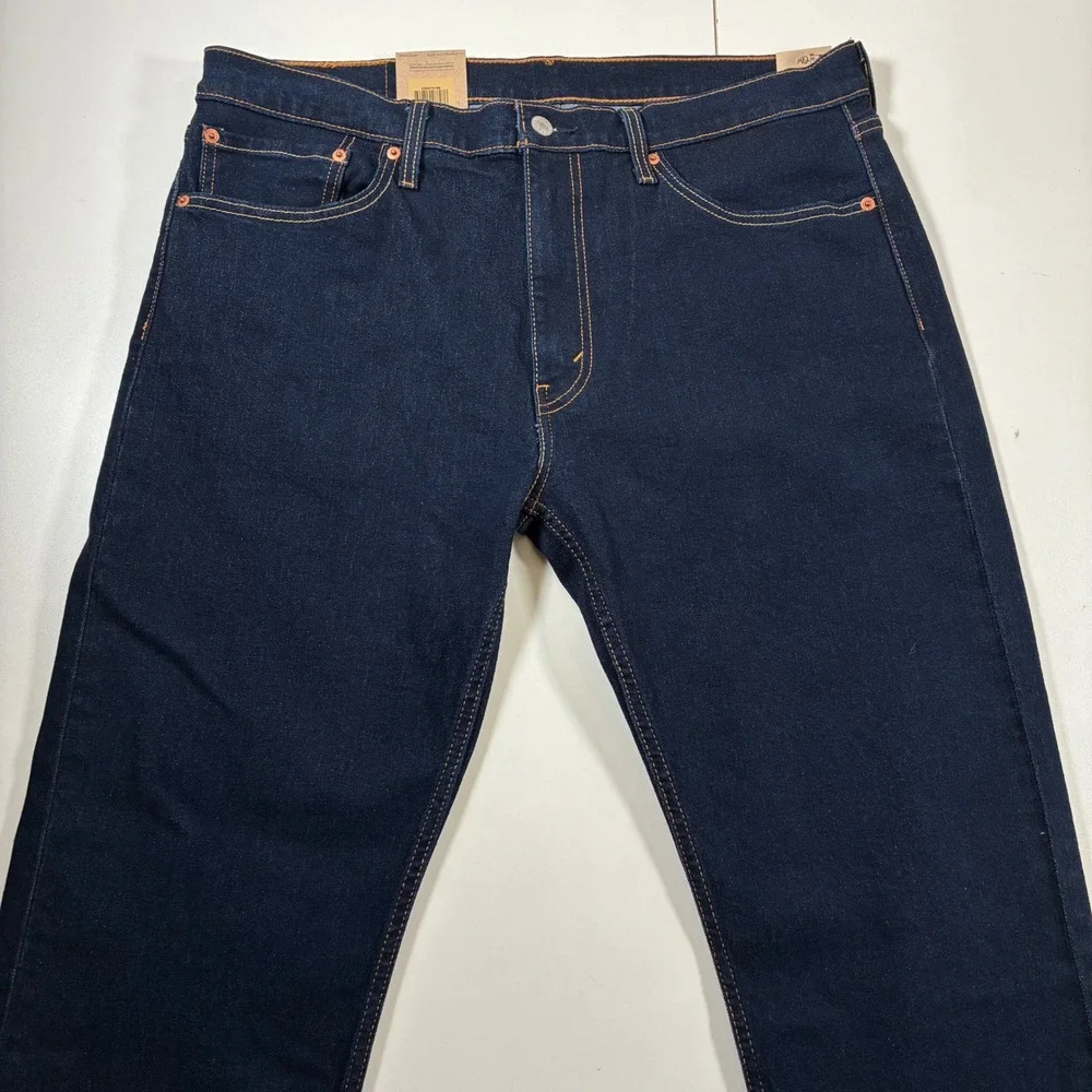 NEW Levi's 502 Taper Jeans 36x32 Dark Wash Indigo Blue Stretch USA Cowboy